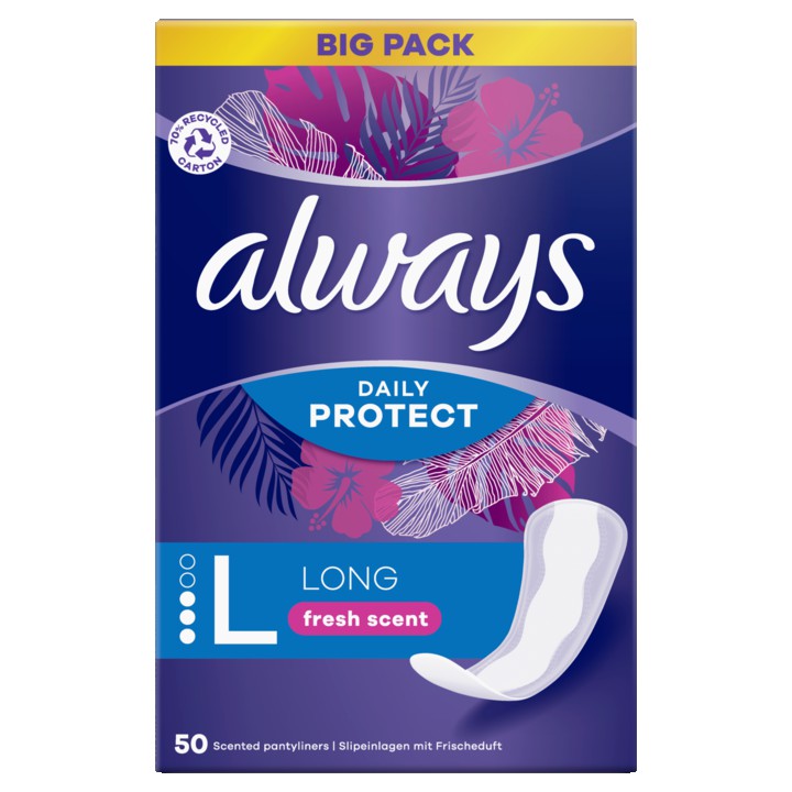 Always Daily Protect Long Met Een Frisse Geur Inlegkruisjes 50 Stuks