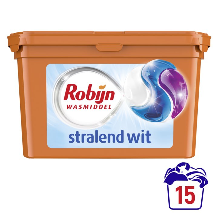 Robijn 3-in-1 Wascapsules Stralend Wit 15 wasbeurten