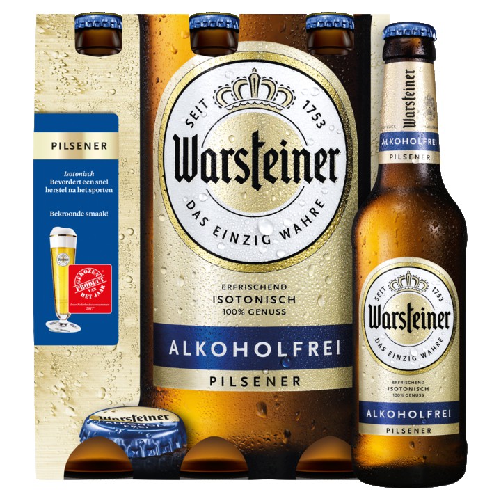 Warsteiner Alkoholvrij Bier Flessen &amp;lt;0,5% -  6 x 330ml