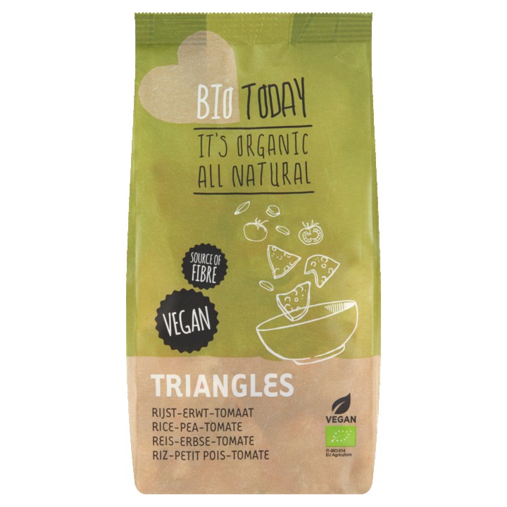 BioToday Triangles Rijst - Erwt - Tomaat 80g