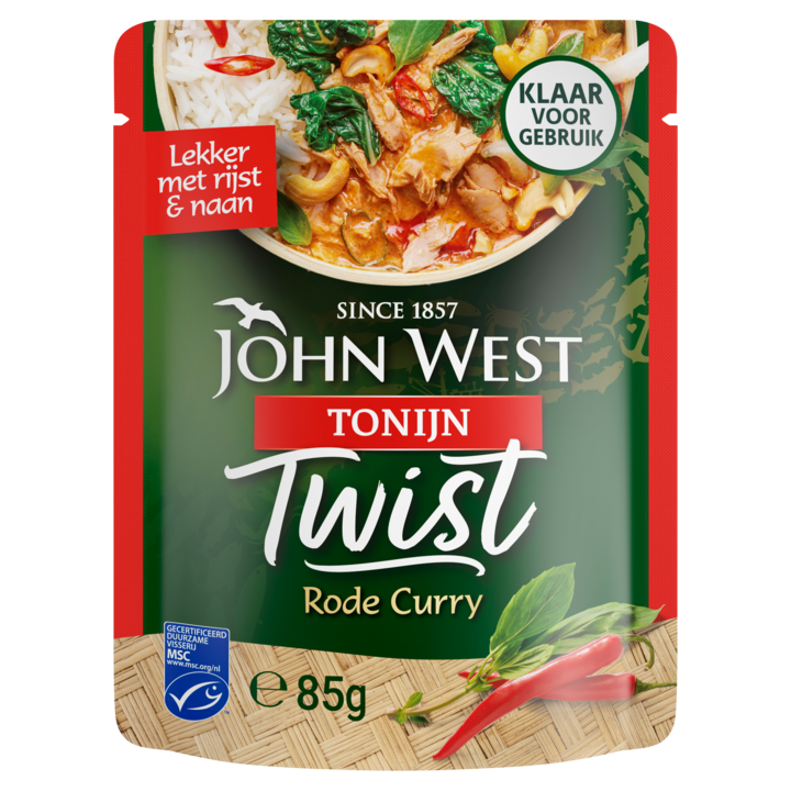 John West Tonijn Twist Rode curry MSC 85g