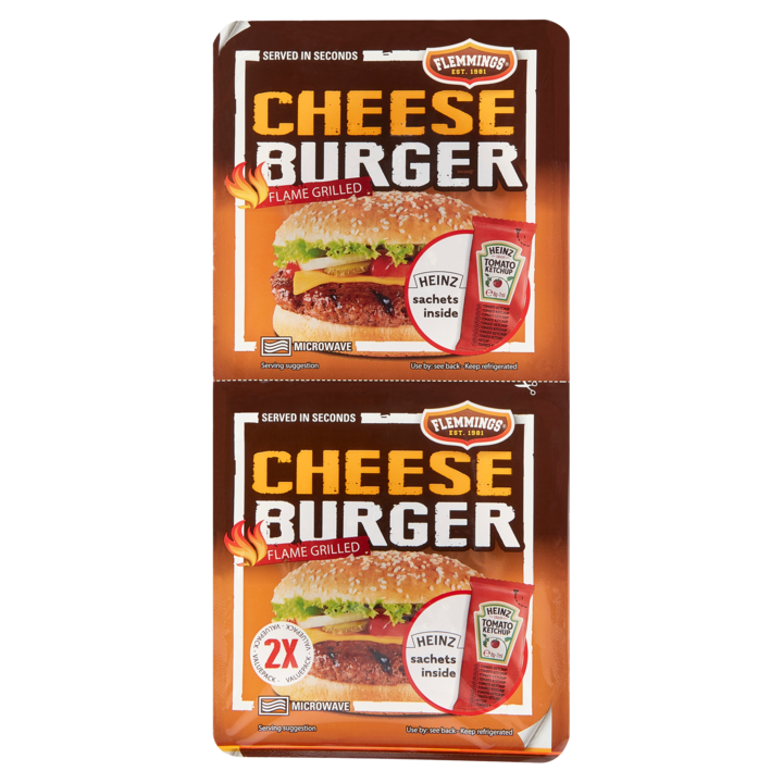 Flemmings Cheese Burger Valuepack 2 Stuks 261g