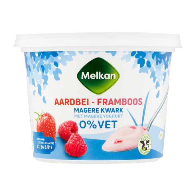 Melkan Magere kwark aardbei framboos