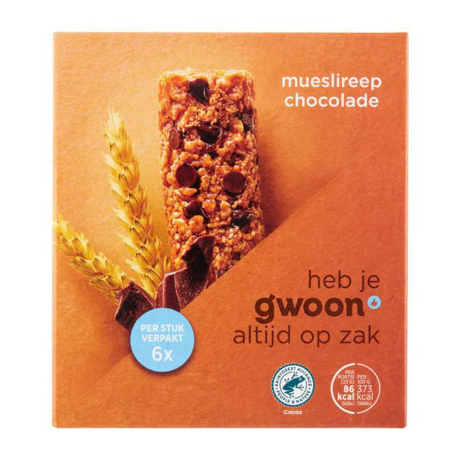 g&#039;woon Mueslireep chocolade