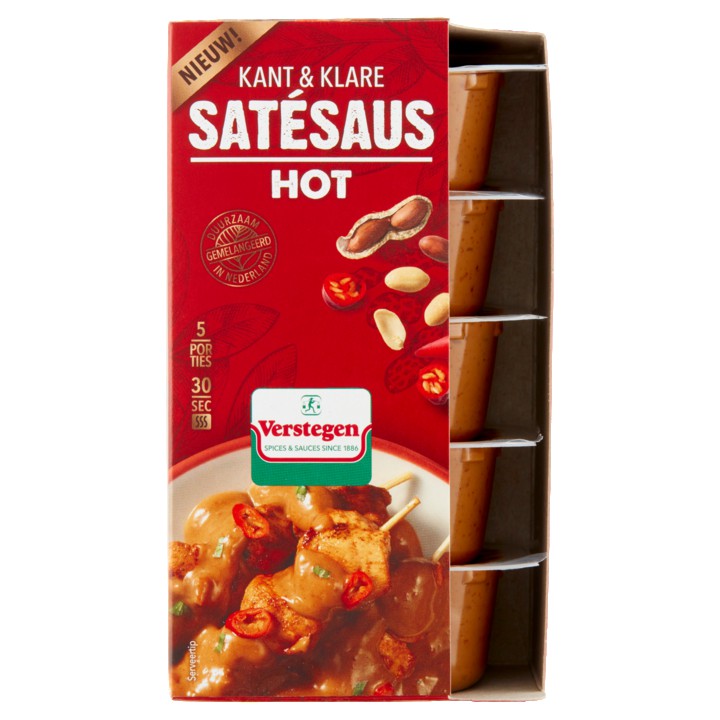 Verstegen Kant &amp;amp; Klare Sat&amp;eacute;saus Hot 5 x 80ML