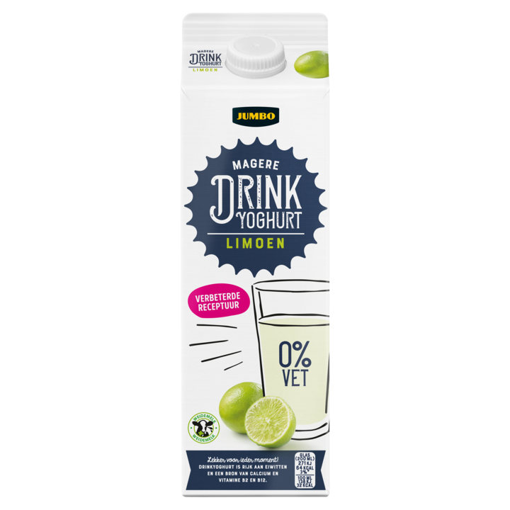Jumbo Drinkyoghurt Limoen 0% Vet 1L