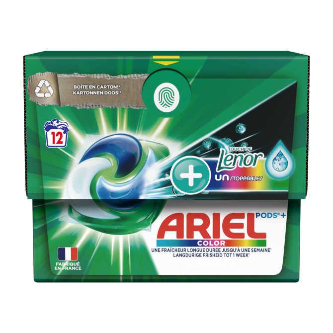 Ariel PODS+, Vloeibaar Wasmiddelcapsules 12 Wasbeurten, +Touch Van Lenor Unst Color