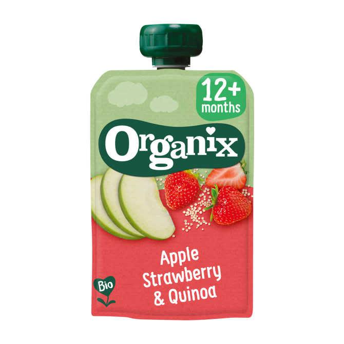 Organix Knijpfruit appel, aardbei &amp; quinoa 12mnd