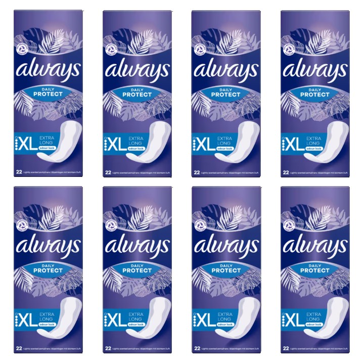 Always Daily Protect Extra Long OdourBlock technologie Inlegkruisjes 8 x 22 Stuks