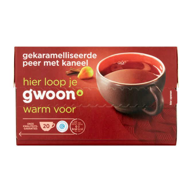 g&#039;woon Thee karamel peer kaneel