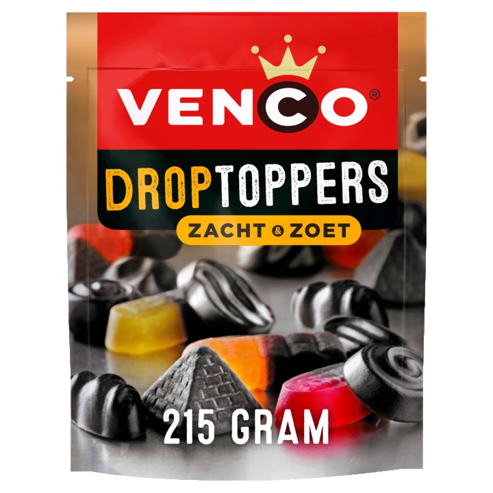 Venco Droptoppers Zacht &amp;amp; Zoet 215g