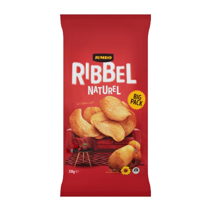 Jumbo Ribbel Naturel Chips 335g