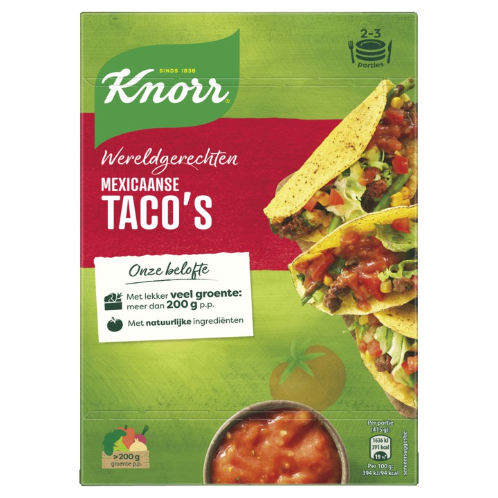 Knorr Wereldgerechten Maaltijdpakket Mexicaanse Taco&amp;#x27;s 136g