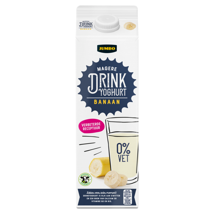 Jumbo Drinkyoghurt Banaan 0% Vet 1L