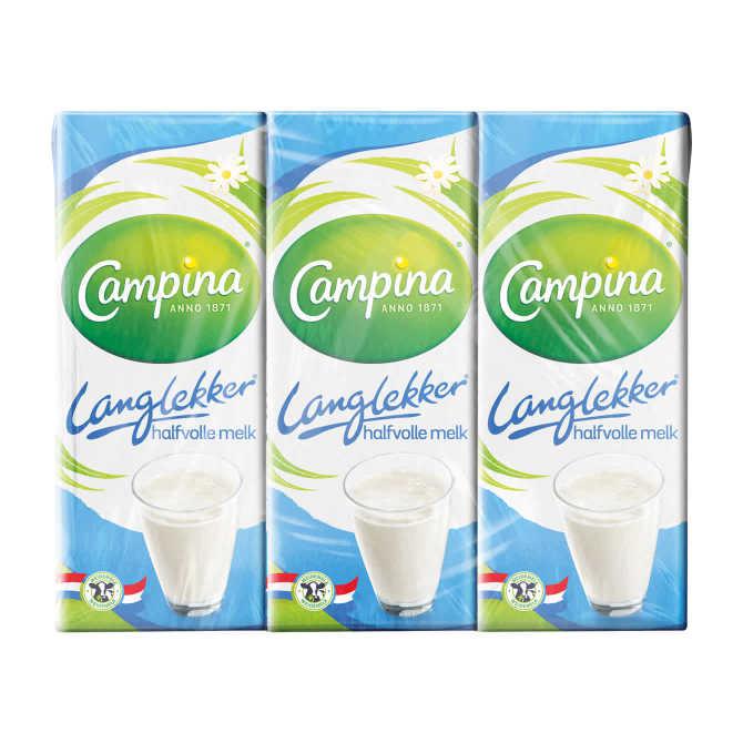 Campina Langlekker halfvolle melk pak 6 x 20 cl