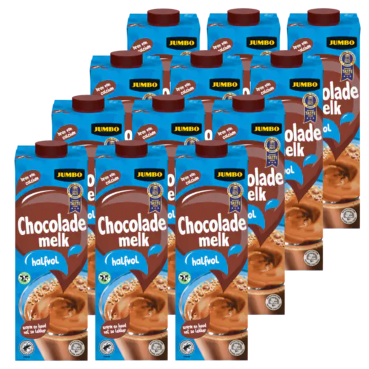 Jumbo Chocolademelk Halfvol 12 x 1L