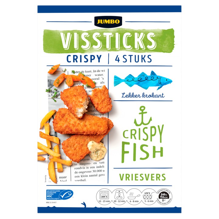 Jumbo Vissticks Crispy 4 Stuks 280g