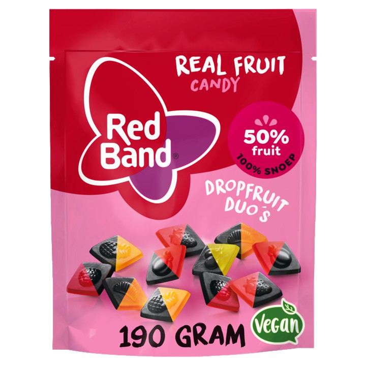 Red Band Real Fruit Candy Dropfruit Duo&amp;#x27;s Snoep 190g