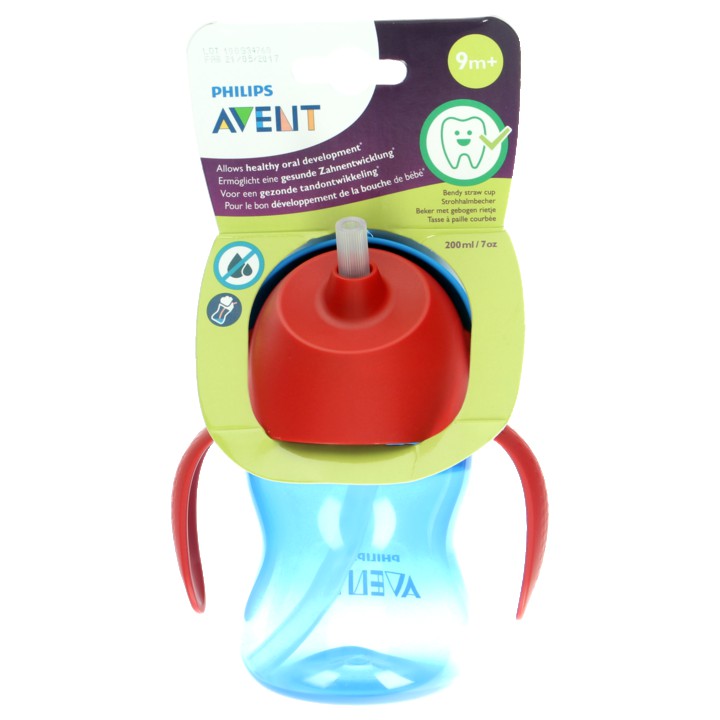 Avent Beker Met Rietje 200ml Boy Blauw