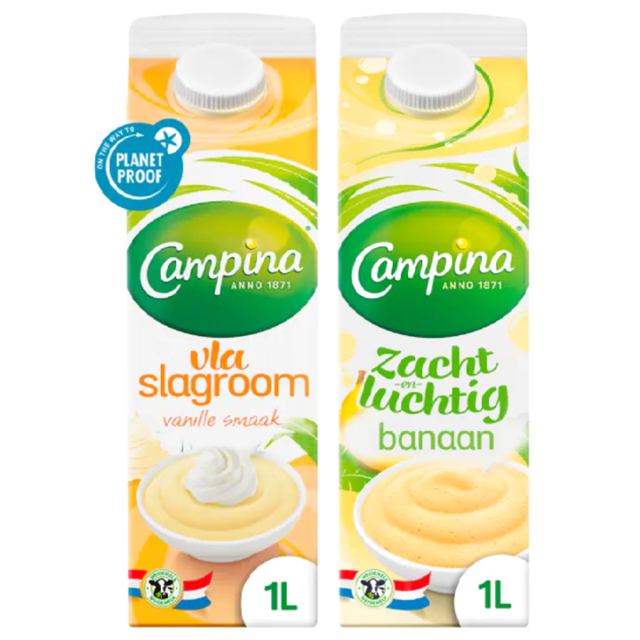 Campina Slagroomvla &amp;amp; Campina Vla Banaan