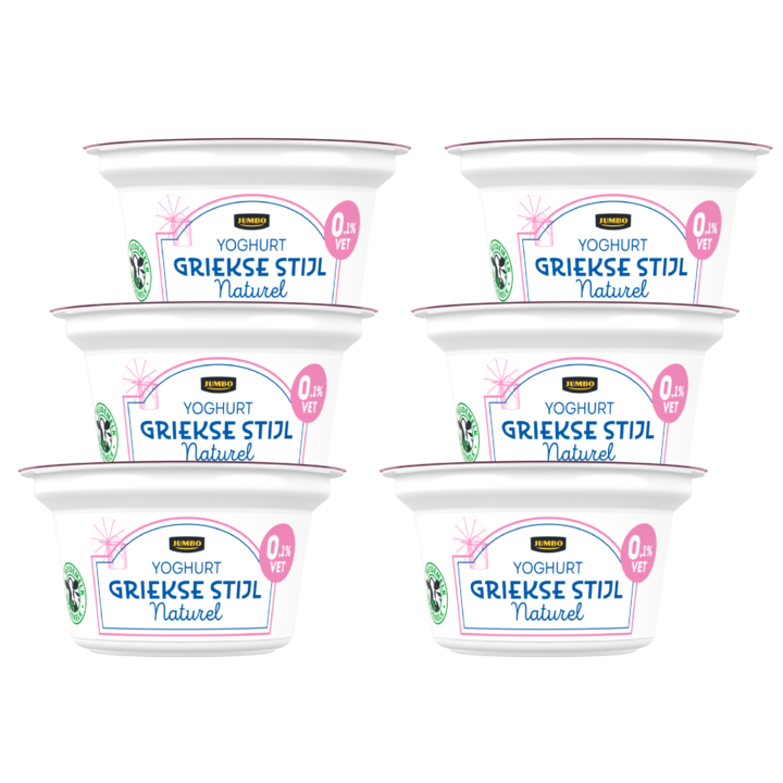 Jumbo Yoghurt Griekse Stijl Naturel 0,1% Vet 6 x 150gr