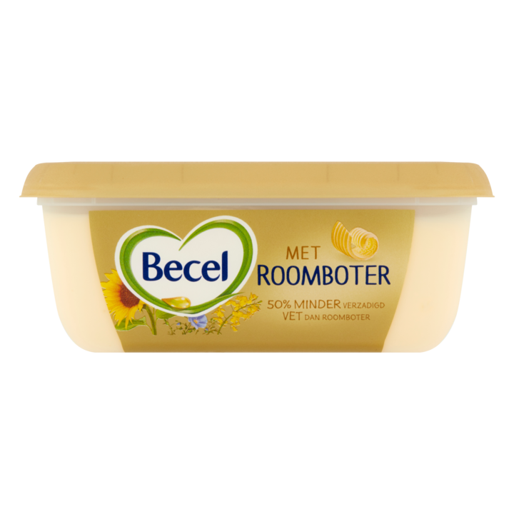 Becel met Roomboter Ongezouten en Omega 3 en 6 Kuip 225g