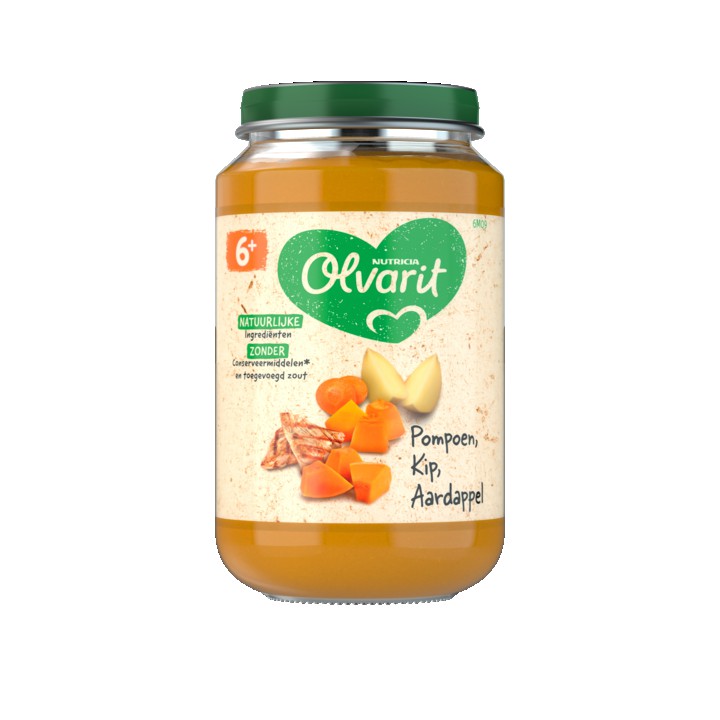 Olvarit Pompoen Kip Aardappel 6+ Maanden 200g