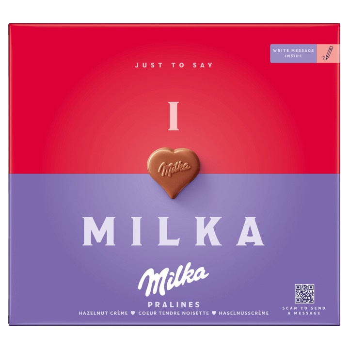 Milka I Love Milka Chocolade Pralines Hazelnoot Cr&amp;egrave;me 110g