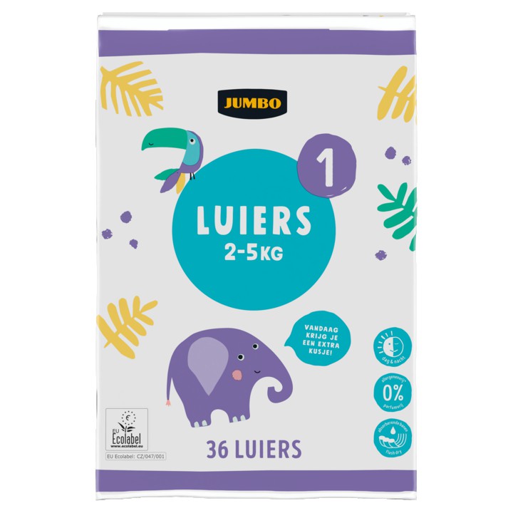 Jumbo Luiers Maat 1 2-5 kg 36 Stuks