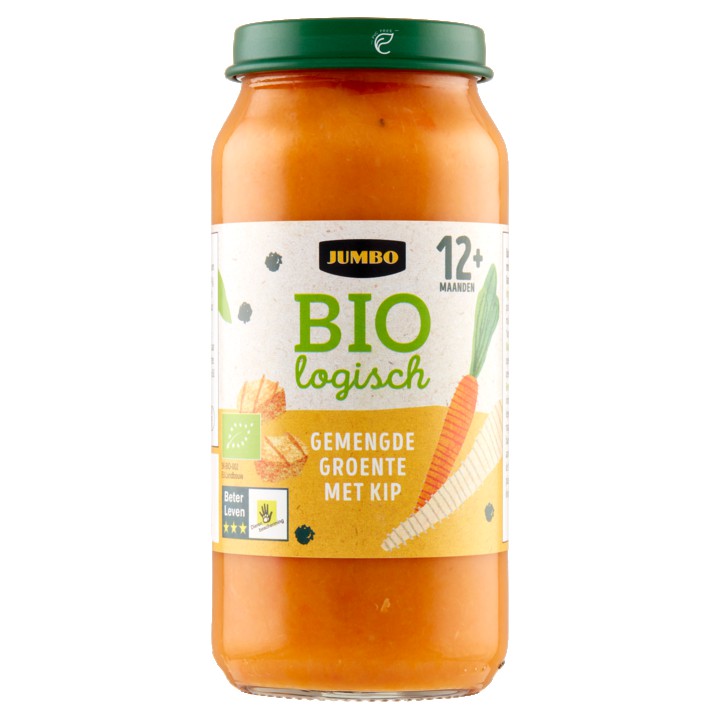 Jumbo Biologisch Gemengde Groente met Kip 12+ Maanden 250g