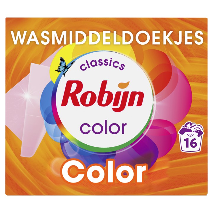 Robijn Classics Wasmiddeldoekjes Color 16 wasstrips