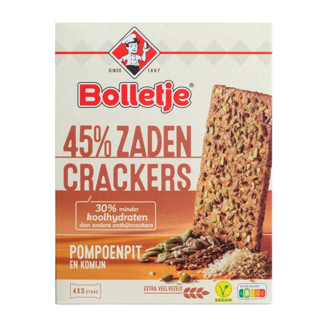 Bolletje 45% Zaden crackers pompoenpit en komijn