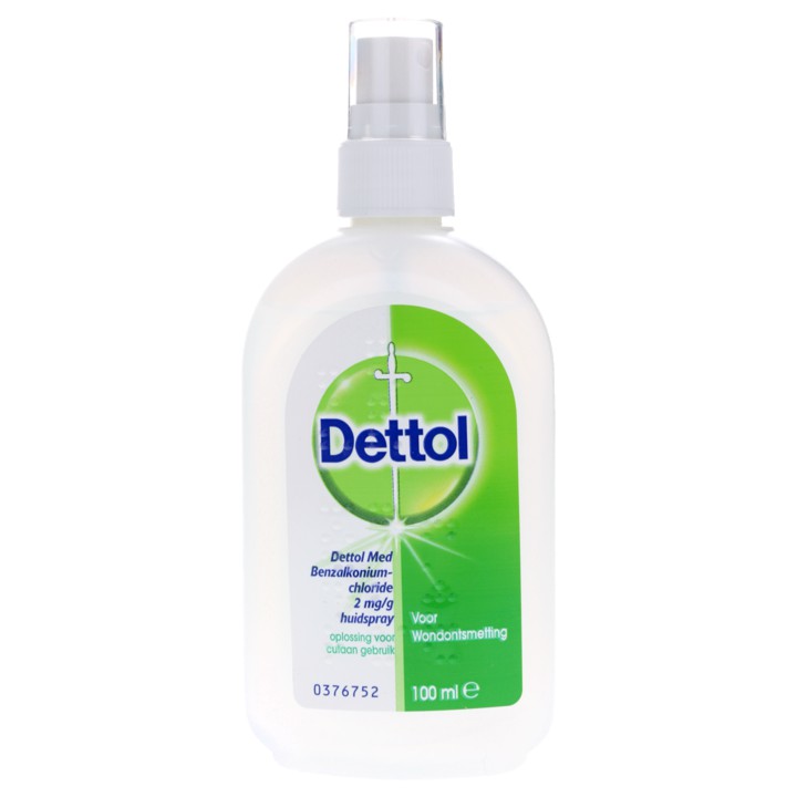 Dettol desinfecterende huidspray bij wondjes 2mg/g, 100ml