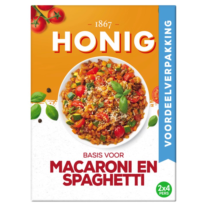 Honig Maaltijdmix voor Macaroni en Spaghetti Dubbelpak 2 x 41g