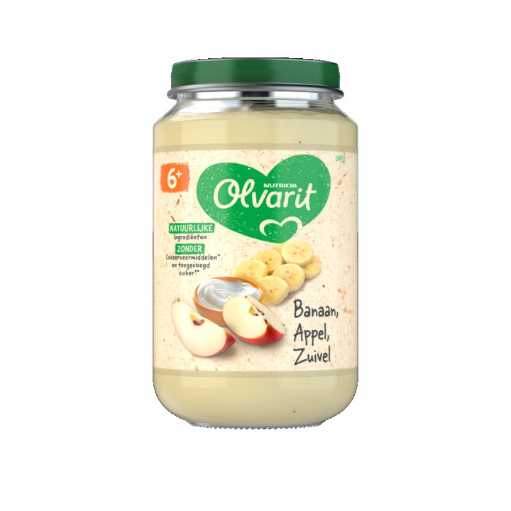 Olvarit Banaan Appel Zuivel 6+ Maanden 200g