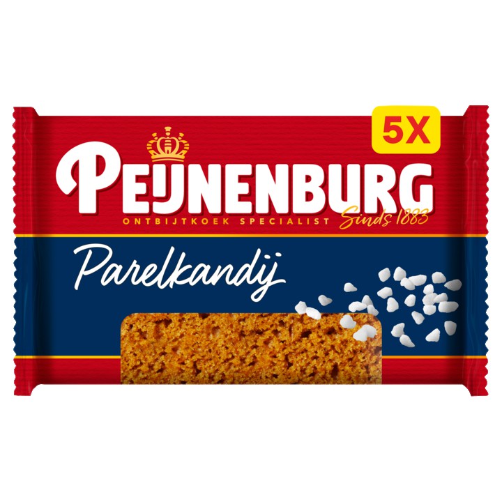 Peijnenburg ontbijtkoek parelkandij 5 x 35, 6g