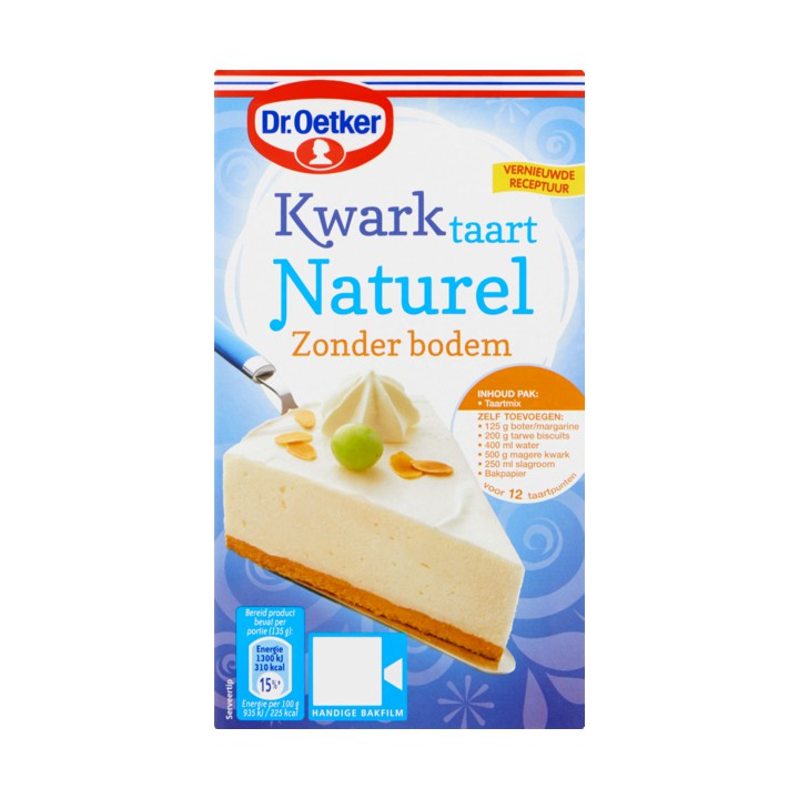 Dr. Oetker Mix voor Kwarktaart Naturel Zonder Bodem 210g