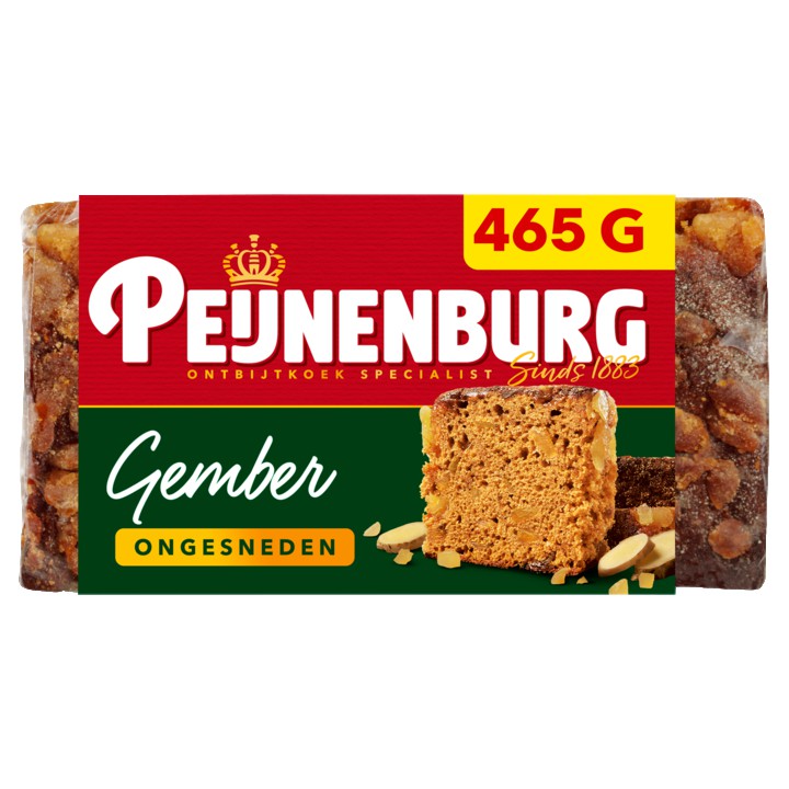 Peijnenburg ontbijtkoek gember ongesneden 465g