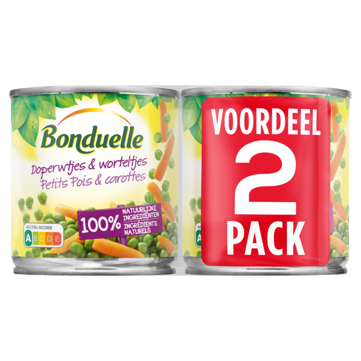 Bonduelle Doperwtjes &amp;amp; worteltjes Voordeelpak 2x150g