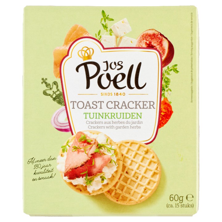 Jos Poell Toast Cracker Tuinkruiden 60g