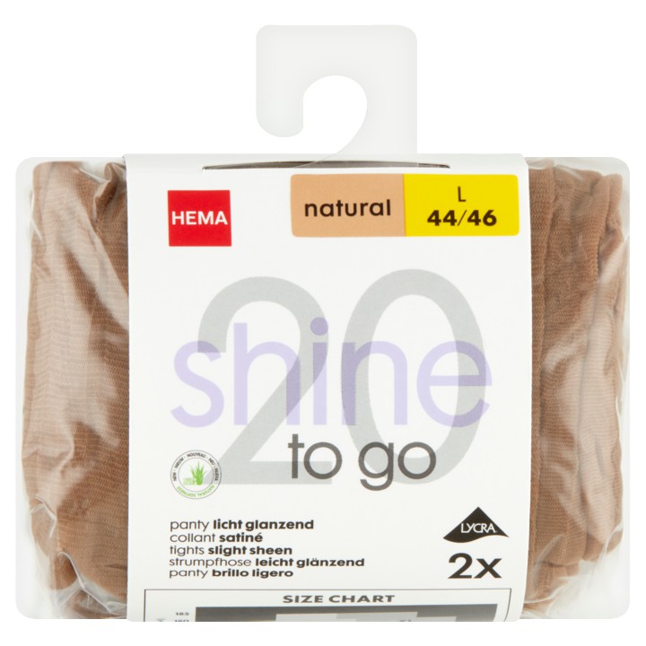 HEMA Panty&amp;#x27;s Shine To Go - 20 Denier Natural Maat 44/46