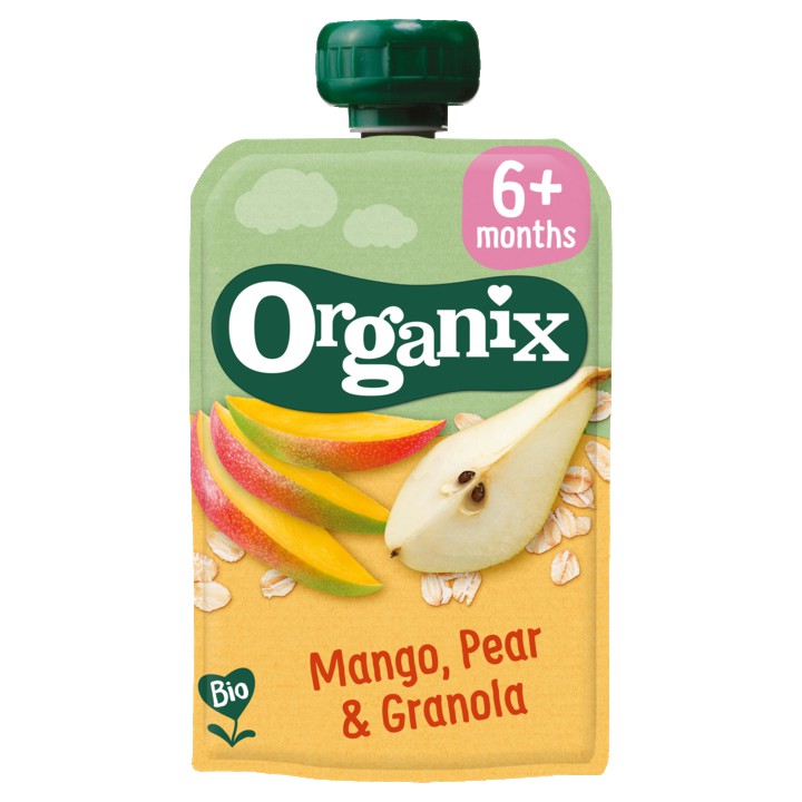 Organix Knijpfruit Mango, peer &amp;amp; granola 6mnd