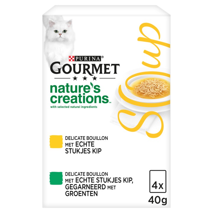 GOURMET Nature&amp;#x27;s Creations Soup Kip Kattenvoer nat 4 x 40g