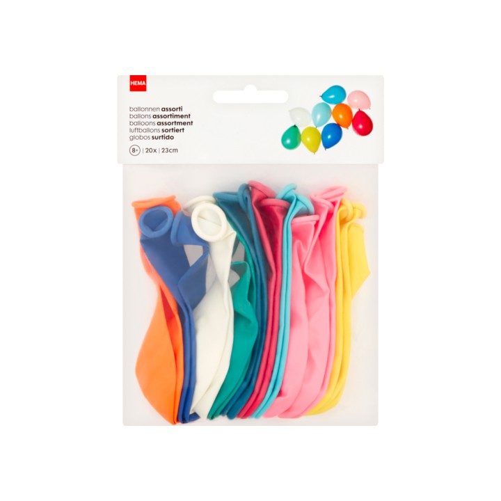 HEMA Ballonnen Assorti 8+ 23 cm 20Stuks