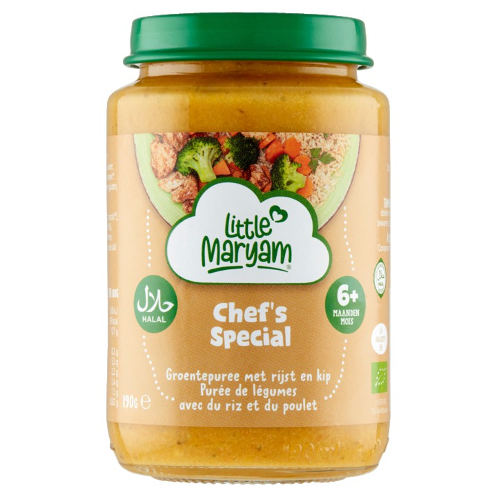 Little Maryam Chef&amp;#x27;s Special Groentepuree met Rijst en Kip 6+ Maanden 190g