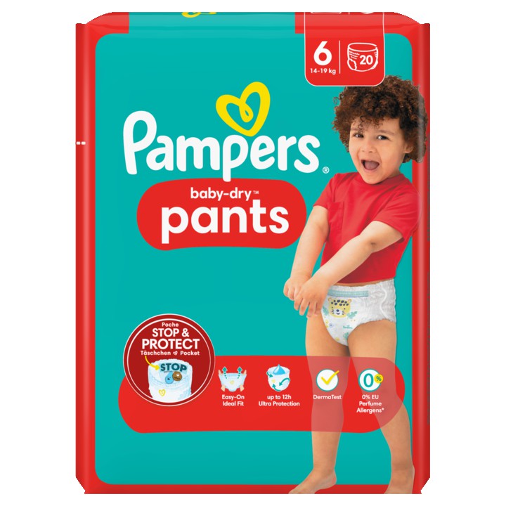 Pampers Baby-Dry Pants Luierbroekjes Maat 6, 20 Luiers, 14kg - 19kg