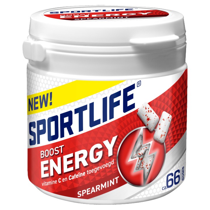 Sportlife Boost Energy Spearmint Pot Suikervrije Kauwgom 99g