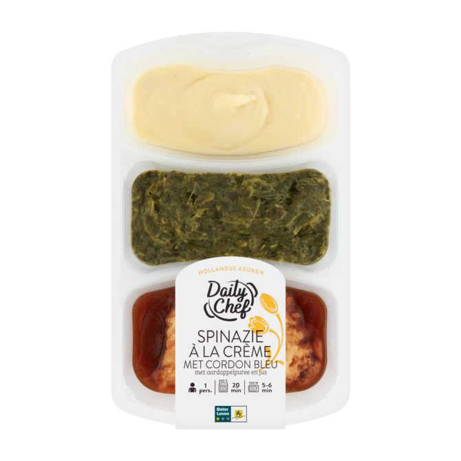 Daily Chef Cordon bleu met spinazie en puree
