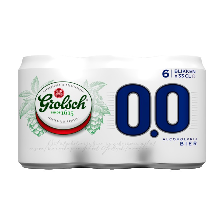 Grolsch 0.0% Bier Blikken 6 x 330ML