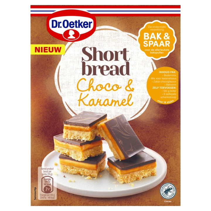 Dr. Oetker Shortbread chocolade &amp;amp; karamel 280g